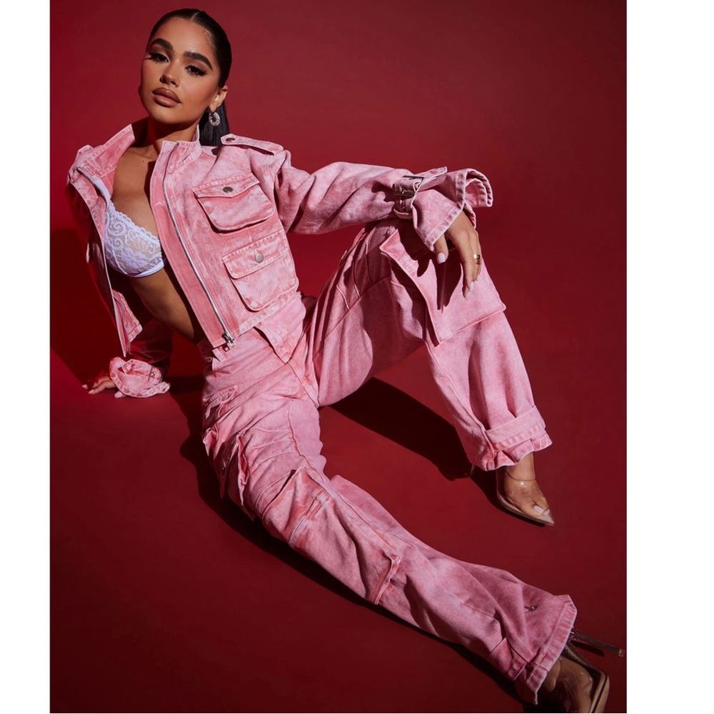 Billie Low Slung Cargo Jeans - Pink - Picture 5 of 8